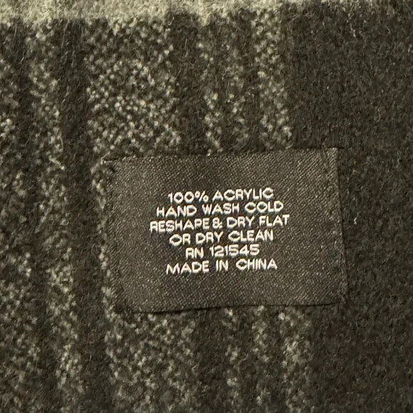 Plaid Scarf in Red and Gray - Picture 3 of 3